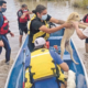 Elementos de Protección Civil y bomberos rescataron decenas de animales domésticos en zonas inundadas de Abasolo y Salamanca. Foto: ESPECIAL